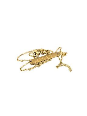 Jook and Nona Inspire Horizontal Bar Necklace Delicate Chain Gold Plated 16"